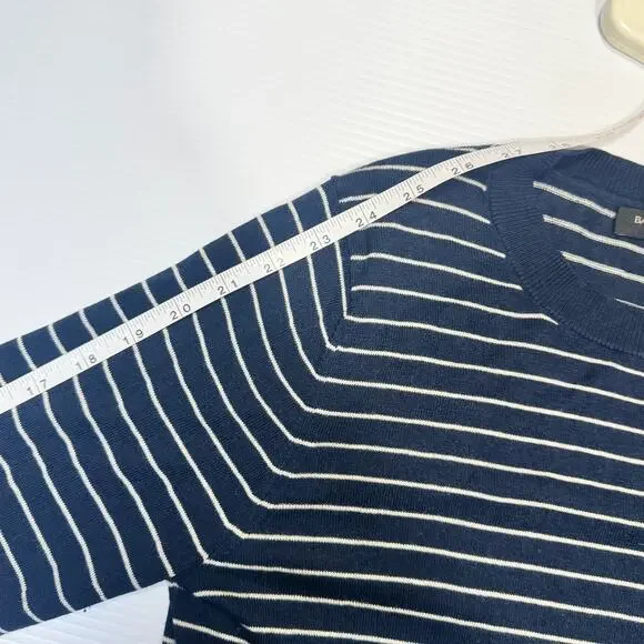 Banana Republic Silk Cashmere Striped Sweater Navy White Women’s Small Nautical - Picture 13 of 15